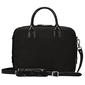 Maxwell Scott Men’s Luxury Quality Water-Resistant Canvas & Leather 15 Inch Laptop Bag - Calvino Canvas Black