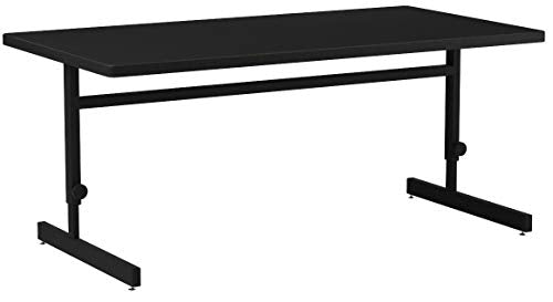 Correll 30"x72" Adjustable Height Training & Computer Tables, Black Granite High Pressure Laminate, Computer Work Station (CSA3072-07)