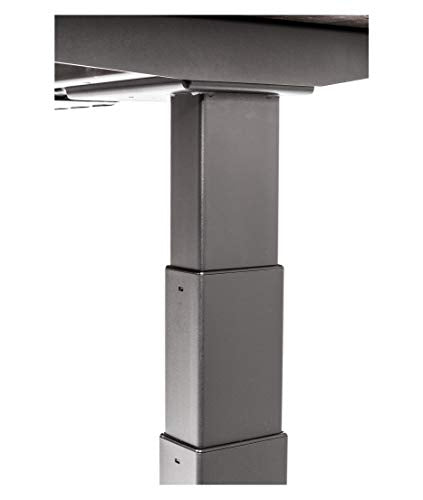 Stand Up Desk Store Solid Wood Top Electric Adjustable Height Standing Desk with Programmable Memory (Charcoal Frame/Walnut Top, 60" Wide)