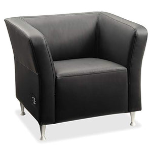 Lorell LLR86916 Fuze Modular Series Black Leather Guest Seating