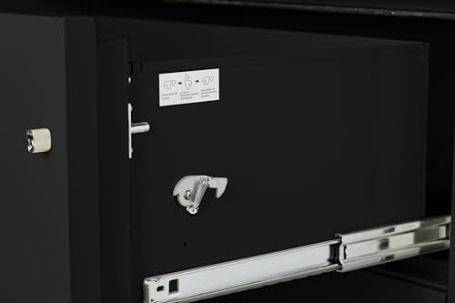 PHOENIX SAFE INTERNATIONAL LLC Vertical 31" 2-Drawer Letter Fireproof File Cabinet, Key Lock, Water Seal, Black LTR2W31B