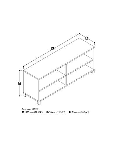 Bestar Pro-Linea Credenza, 72W, Bark Grey