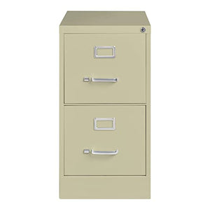 Hirsh Industries 2 Drawer Metal File Cabinet (24 Cabinets) - Commercial Grade Vertical Storage, Lock, Letter-Size Hanging Files - Putty