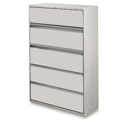 Lorell 5-Drawer Lateral File, 42 by 18-5/8 by 67-11/16-Inch, Gray