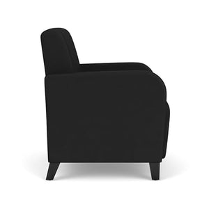 Lesro Siena Polyurethane Lounge Reception Guest Chair in Castillo Black