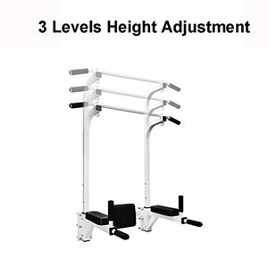 Wall Mount Chin Up Bar Height Adjustable Pull-Up Bar Multi Grip Strength Training Equipment for Home Gym 440 LB Weight Capacity (Color : White)