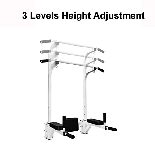 Wall Mount Chin Up Bar Height Adjustable Pull-Up Bar Multi Grip Strength Training Equipment for Home Gym 440 LB Weight Capacity (Color : Black)