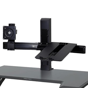 Ergotron WorkFit-T Standing Desk Converter with Monitor and Laptop Kit - Black, for Monitors Up to 24 inches