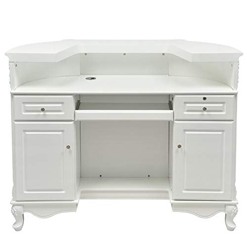 Dir Reception Desk with LED Lighted Front Glass Panel