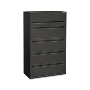 HON 795LS 700 Series Five-Drawer Lateral File w/Roll-Out & Posting Shelves, 42w, Charcoal
