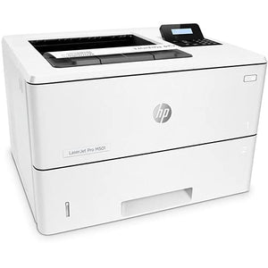 Hewlett Packard Laserjet Pro M501 dn Monochrome Laser Printer (J8H61A) with Power Strip Surge Protector and Electronics Basket Microfiber Cleaning Cloth