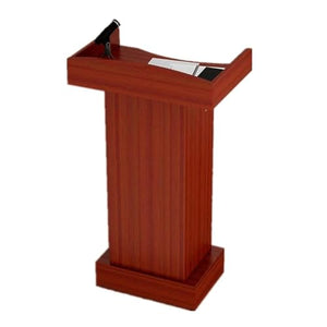 CAMBOS Lectern Podium Stand with Drawer and Open Storage - Portable Wooden Podium for Conferences