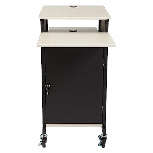 Oklahoma Sound PRC-400 Jumbo Presentation Cart, Ivory Woodgrain, 33"x21"x40