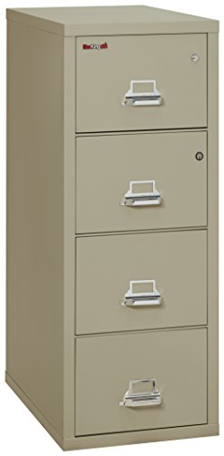 FireKing Vertical File Cabinet 3 Drawer / 1 Safe Pewter