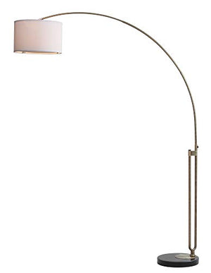 Safavieh Polaris Arc Floor Lamp Antique Brass/Black 84-inch LED Bulb Included