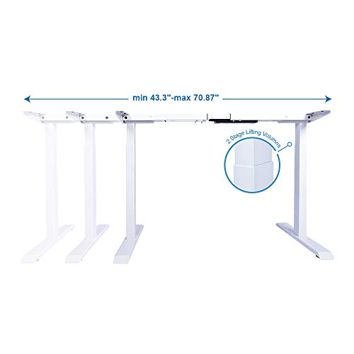 Fromann Electric Stand up Desk Frame Workstation Dual Motor Ergonomic Standing Lifting Columns Height Adjustable Base with Memory Controller