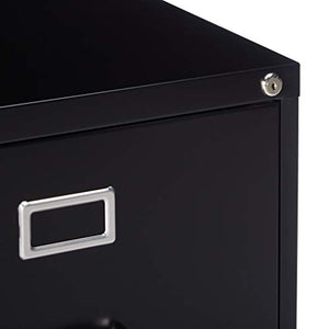 Lorell 2-Drawer Vertical File, Legal, 18 by 26-1/2 by 28-3/8-Inch, Black