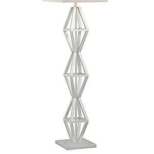 Catalina Lighting  20613-000 Maddox Silver Floor Lamp with White Rectangle Shade