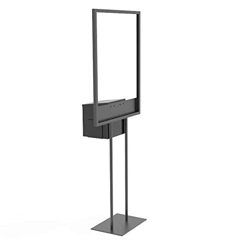 FixtureDisplays® Stand, Bulletin Poster Donation Ballot Collection w/Metal Box 11063+10918-BLACK