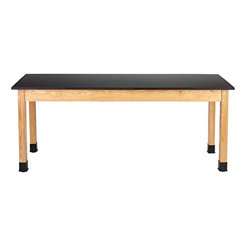 Learniture Heavy-Duty School Science Lab Table with Phenolic Chemical-Resistant Top - 24" x 72" x 29" Black
