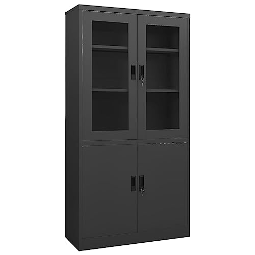 ULUYYUC Office Cabinet Anthracite Steel 35.4"x15.7"x70.9