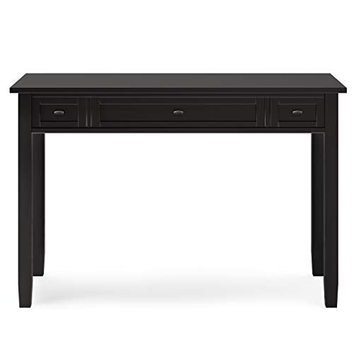 SIMPLIHOME Warm Shaker SOLID WOOD Hickory Brown 48 inch Wide Home Office Desk, Writing Table, Workstation, Study Table Furniture in White with 2 Drawerss