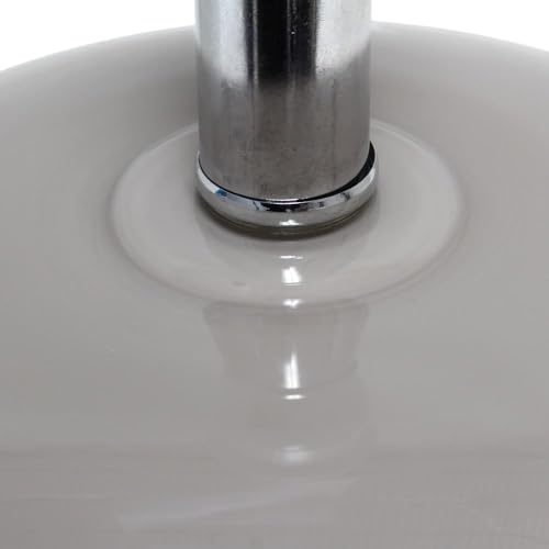 Generic Modern Ceramic Table Lamp 15.25" with White Fabric Shade, Gray
