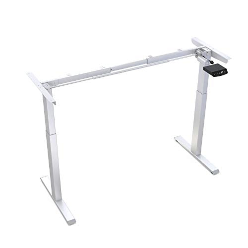 Master Massage 47.20x24" Electric Height Adjustable Standing Desks With Led Displayed 6 Programmable Preset Controller for Sit Stand Home Office Workstation Walnut Top + White Frame, 1count