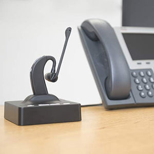 Leitner LH280 Wireless Office Telephone Headset with Noise Cancelling Microphone - 5-Year Warranty - Works with Cisco, Polycom, Yealink, Avaya, Softphones, VoIP, Skype, and 99% of Office Phones