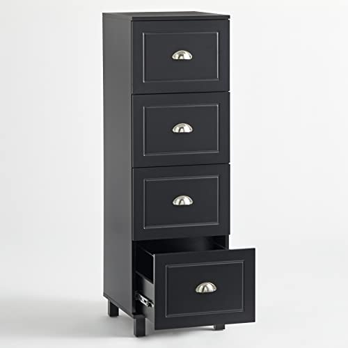 Target Marketing Systems Bradley Collection 4 Drawer Black Cabinet for Home Office Organization