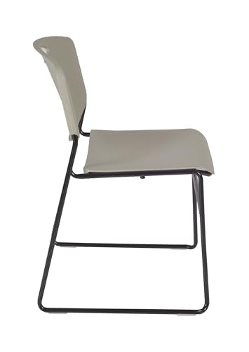 Romig Zeng Ultra Compact Metal Frame Armless Stackable Chair (8 Pack) - Grey