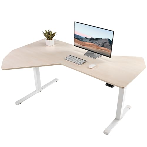 EUREKA ERGONOMIC Electric Standing Desk 70 Inch - Height Adjustable Sit Stand Up Desk, Maple