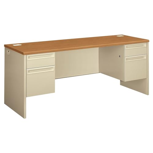 HON 38000 Series Kneespace Credenza, 72w x 24d x 29-1/2h, Harvest/Putty