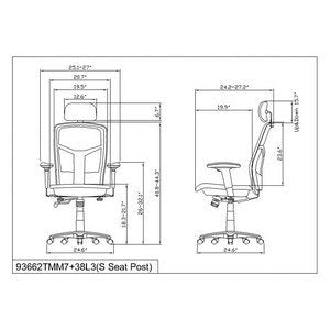 Lorell Hi-Back Chair, 28-1/2 by 28-1/2 by 51-Inch, Black