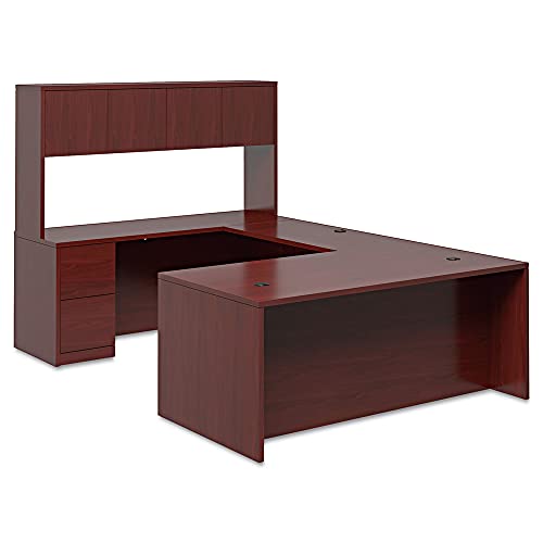 HON Full-Height Left Pedestal Credenza, Mahogany - 72 x 24 x 29-1/2