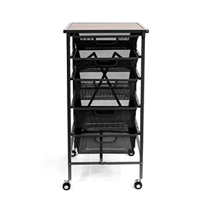 Origami 5 Tier Mesh Drawers Rolling Cart, Black by Origami