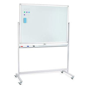 Mobile Glass Whiteboard 90 x 120 cm Magnetic Dry Erase Glass Board on Wheels