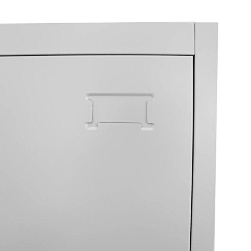 Festnight Office Tall Steel Locker Storage Cabinet Metal File Cabinet with Lockable Door, 12 Compartments 35.4" x 17.7" x 70.9"