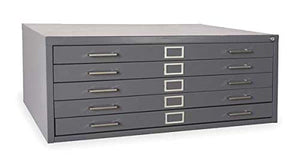 Value Flat File Cabinet, 5 Drawer, Gray - 2CLC3