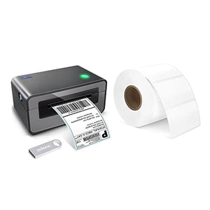POLONO Label Printer - 150mm/s 4x6 Gray Thermal Label Printer, POLONO 2.25”x1.25” Direct Thermal Label, 1000 Labels, White, Compatible with Amazon, Ebay, Etsy, Shopify and FedEx