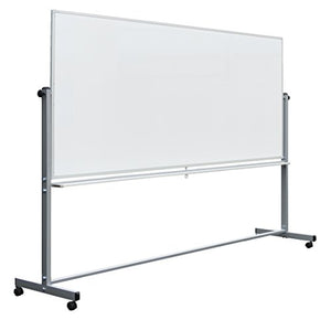 Luxor Mobile Dry Erase Double-Sided Magnetic Whiteboard with Aluminum Frame and Stand - 96"W x 40"H