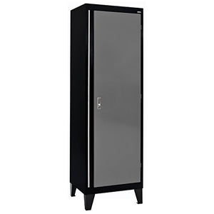 Sandusky Lee GF3F241872-029L Modular System Storage Cabinet, Single Door, 24" Width x 18" Diameter x 79" Height, Black/Charcoal