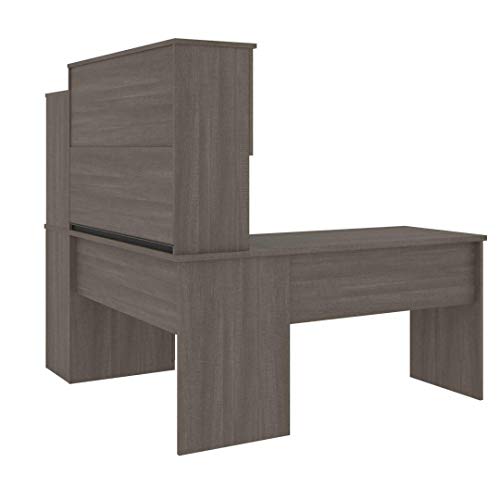 Bestar, Dayton Collection, Executive Office L-Shaped Desk with Pedestal and Hutch