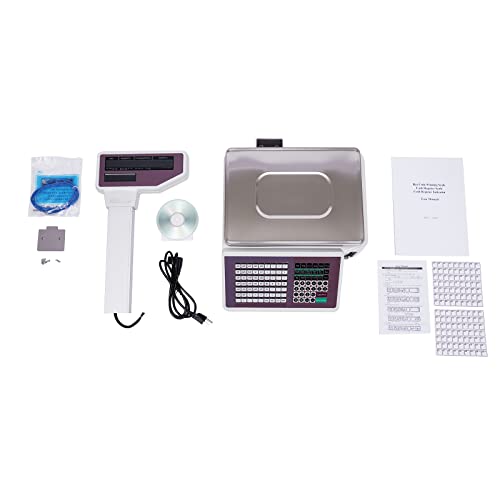 FHspes Electronic Price Computing Scale with Thermal Label Printer, 66lb Capacity