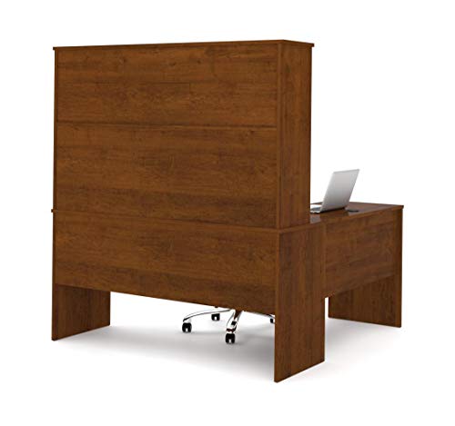Bestar L-Shaped Desk with Dual Half Pedestal and Hutch - Flare