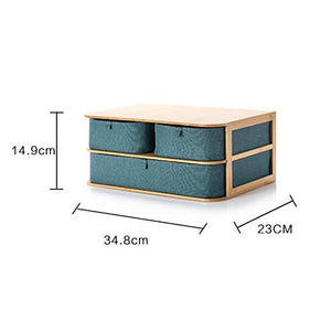 None File Cabinet Desktop Extended Drawer Office Organizer (Bamboo Wood)