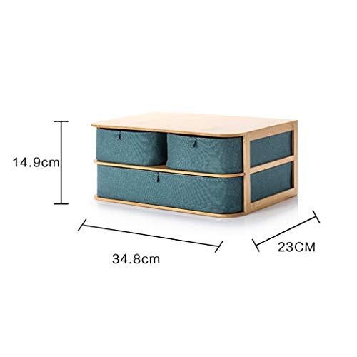 File Cabinet Desktop Extended Drawer Office Organizer (Bamboo Wood)