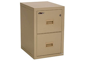 FireKing Fireproof Two Drawer Vertical File Cabinet - 22"D Parchment - 17.75"W x 22.15"D x 27.75"H - 251 lbs