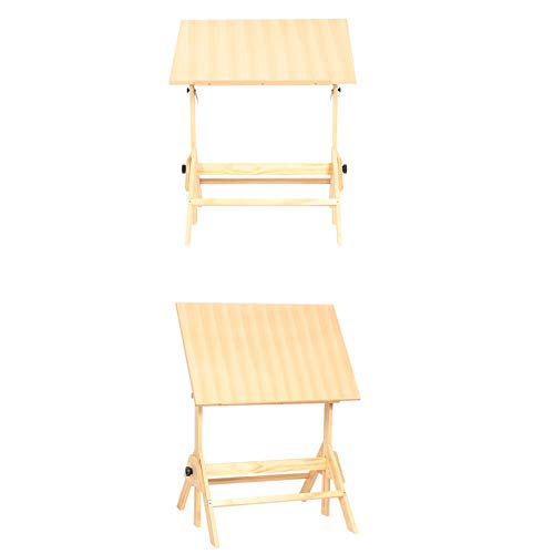 XIONGGG Solid Wood Drawing Desk, Liftable Drafting Table, Tiltable Craft Table for Artwork, Graphic Design, Reading, Writing