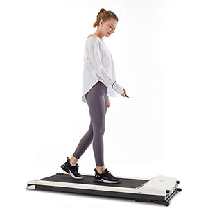 UMAY Portable Treadmill with Foldable Wheels, Under Desk Walking Pad Flat Slim Treadmill, Sports App, Installation-Free, Remote Control, Jogging Running Machine for Home/Office